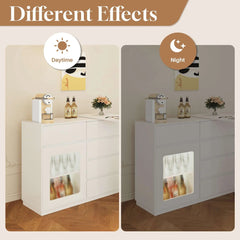 Bellemave® Extendable Sofa Bar Table Cabinet Behind Couch Pub Table with LED - Bellemave
