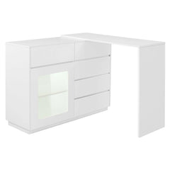 Bellemave® Extendable Sofa Bar Table Cabinet Behind Couch Pub Table with LED - Bellemave