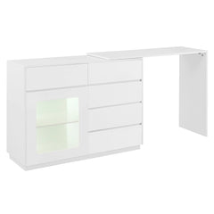 Bellemave® Extendable Sofa Bar Table Cabinet Behind Couch Pub Table with LED - Bellemave