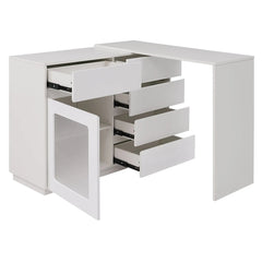 Bellemave® Extendable Sofa Bar Table Cabinet Behind Couch Pub Table with LED - Bellemave
