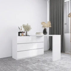 Bellemave® Extended Desktop 6 Drawers Chest of Drawer without Handle - Bellemave