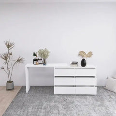Bellemave® Extended Desktop 6 Drawers Chest of Drawer without Handle - Bellemave