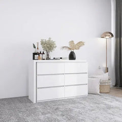 Bellemave® Extended Desktop 6 Drawers Chest of Drawer without Handle - Bellemave