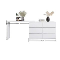 Bellemave® Extended Desktop 6 Drawers Chest of Drawer without Handle - Bellemave