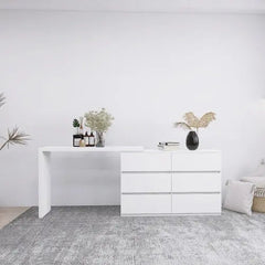 Bellemave® Extended Desktop 6 Drawers Chest of Drawer without Handle - Bellemave