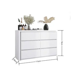 Bellemave® Extended Desktop 6 Drawers Chest of Drawer without Handle - Bellemave