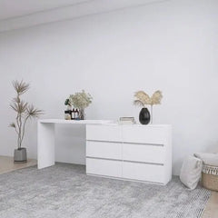 Bellemave® Extended Desktop 6 Drawers Chest of Drawer without Handle - Bellemave