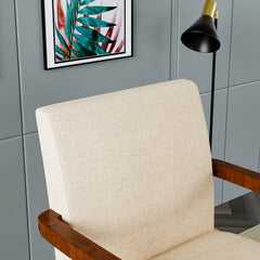 Bellemave® Fabric Accent Arm Chair Set of 2 with Round Wood Table - Bellemave