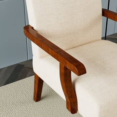 Bellemave® Fabric Accent Arm Chair Set of 2 with Round Wood Table - Bellemave