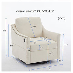 Bellemave® Fabric Swivel Rotating Accent Chair with USB and Magazine Book Bag - Bellemave
