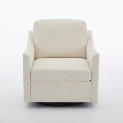Bellemave® Fabric Swivel Rotating Accent Chair with USB and Magazine Book Bag - Bellemave