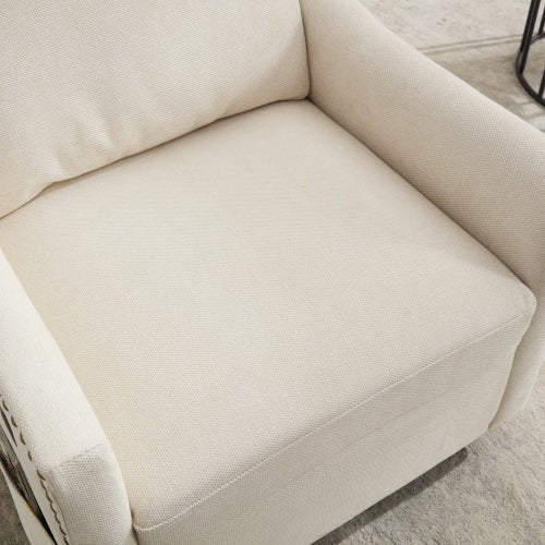 Bellemave® Fabric Swivel Rotating Accent Chair with USB and Magazine Book Bag - Bellemave