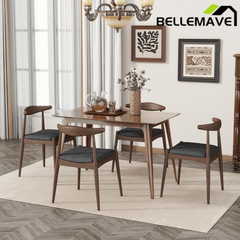 Bellemave® Fabric with Oak Finish Dining Chairs, 2 - Pcs Set - Bellemave