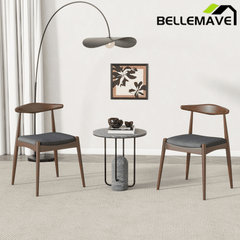 Bellemave® Fabric with Oak Finish Dining Chairs, 2 - Pcs Set - Bellemave
