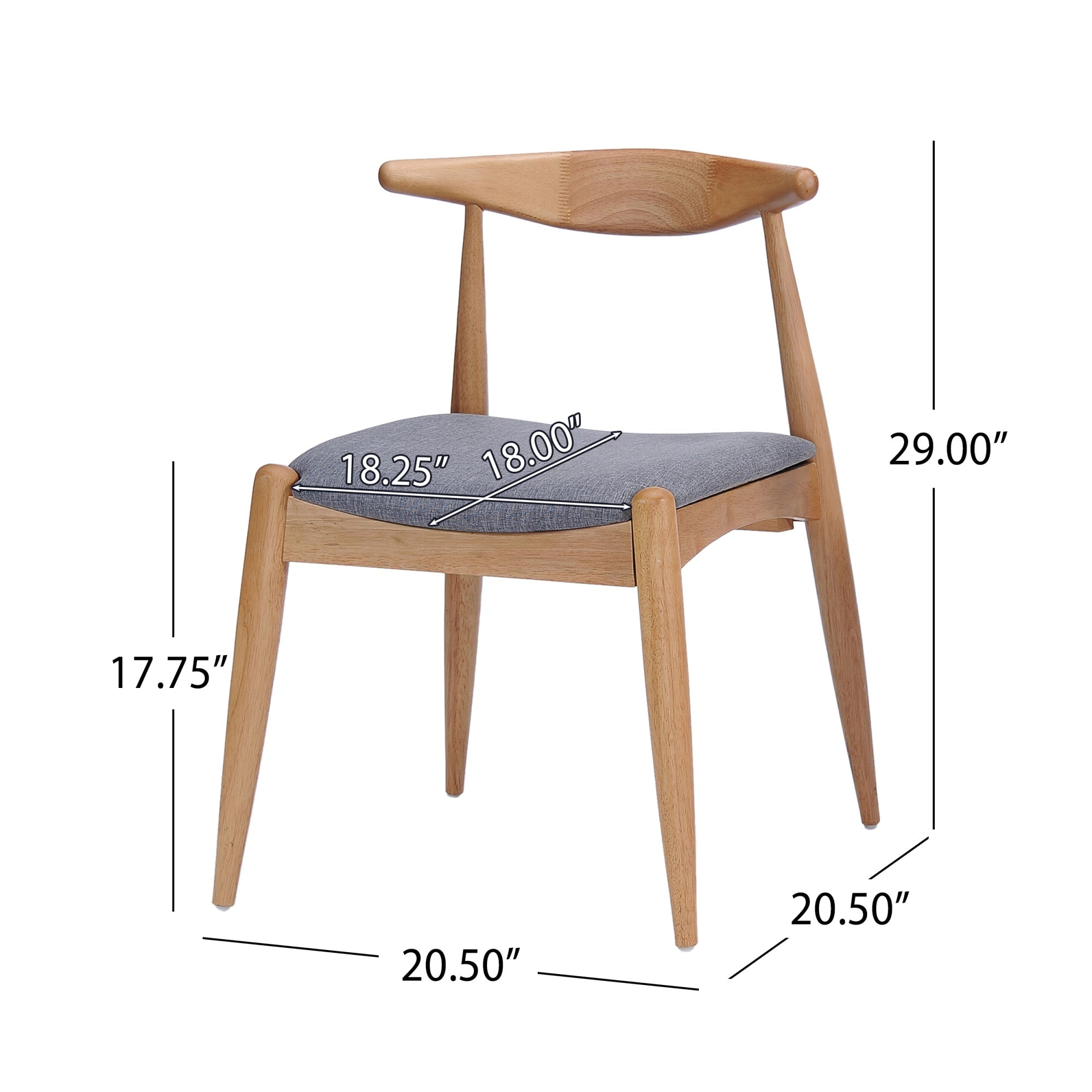 Bellemave® Fabric with Oak Finish Dining Chairs, 2 - Pcs Set - Bellemave