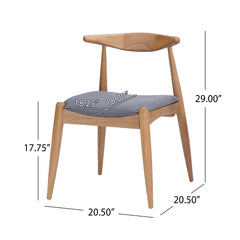 Bellemave® Fabric with Oak Finish Dining Chairs, 2 - Pcs Set - Bellemave