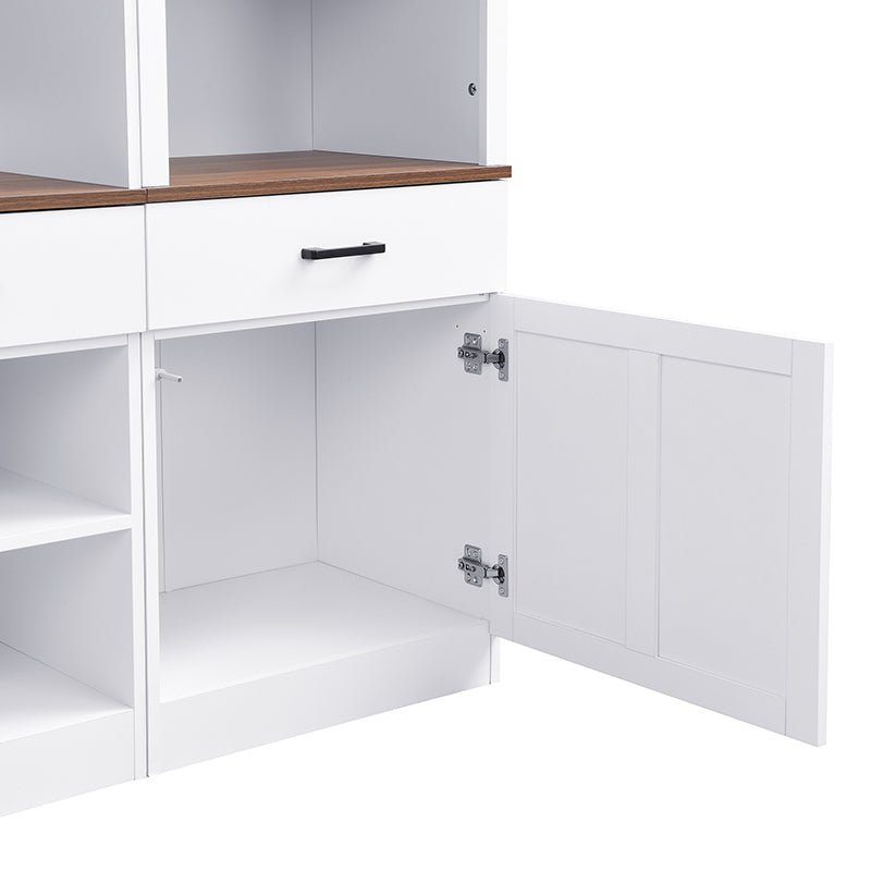 Bellemave® Farmhouse 4 - Piece Entertainment Wall Unit Set with Bookshelf , Adjustable Shelves and Wine Rack for TVs Up to 70" - Bellemave