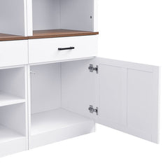 Bellemave® Farmhouse 4 - Piece Entertainment Wall Unit Set with Bookshelf , Adjustable Shelves and Wine Rack for TVs Up to 70" - Bellemave