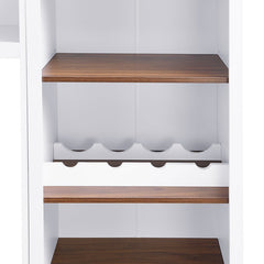Bellemave® Farmhouse 4 - Piece Entertainment Wall Unit Set with Bookshelf , Adjustable Shelves and Wine Rack for TVs Up to 70" - Bellemave
