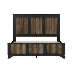 Bellemave® Farmhouse Bedroom Set, Queen Size Platform Bed with 2 Nightstands and 6 - Drawer Dresser with Metal Handles for Teens and Adults - Bellemave