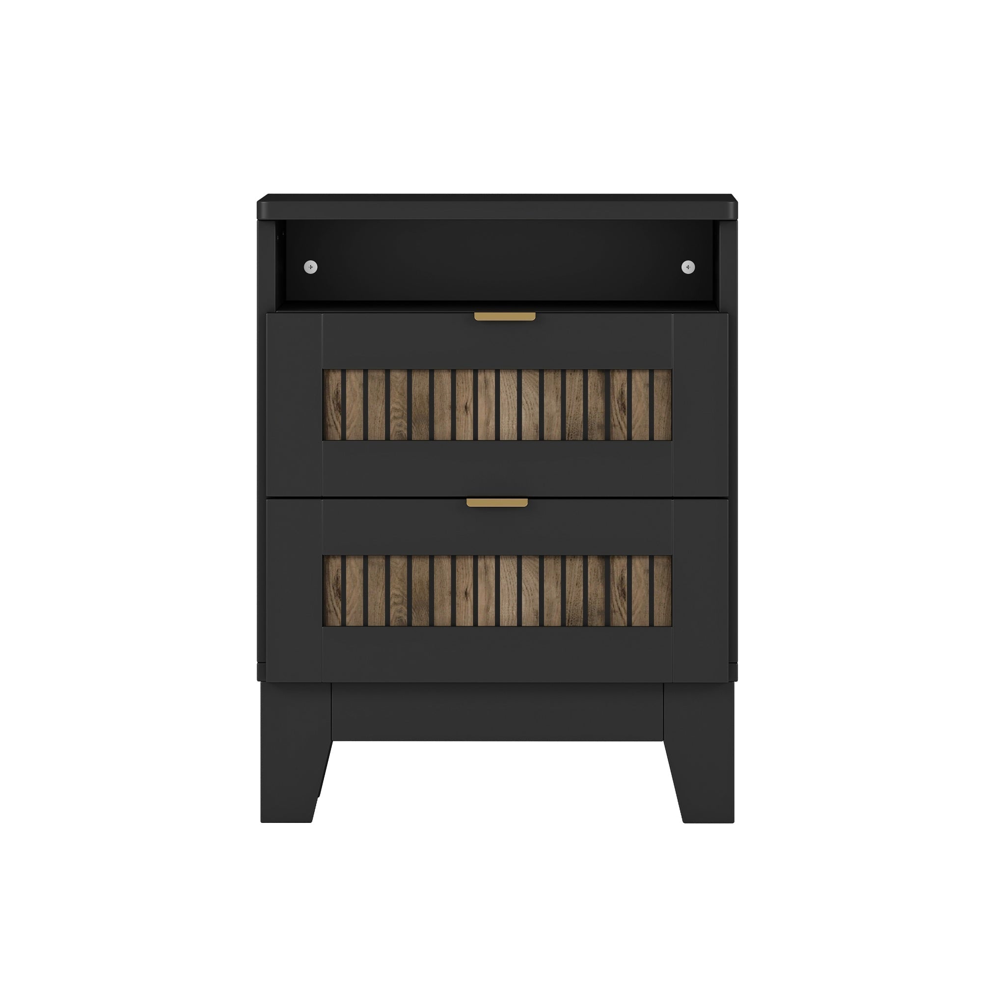 Bellemave® Farmhouse Bedroom Set, Queen Size Platform Bed with 2 Nightstands and 6 - Drawer Dresser with Metal Handles for Teens and Adults - Bellemave