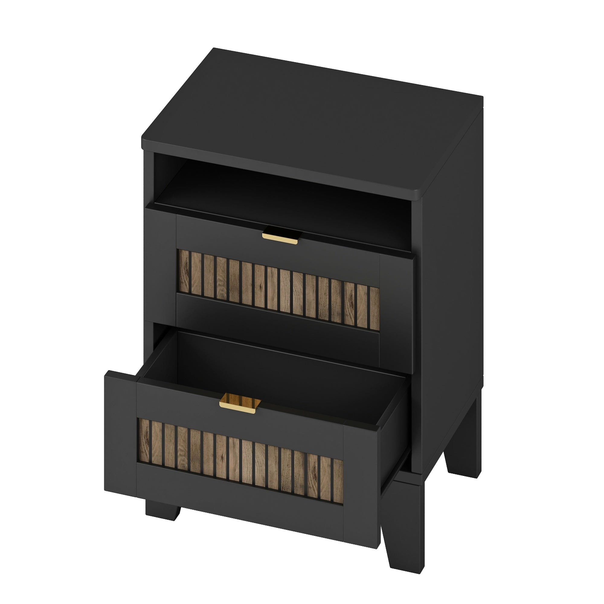 Bellemave® Farmhouse Bedroom Set, Queen Size Platform Bed with 2 Nightstands and 6 - Drawer Dresser with Metal Handles for Teens and Adults - Bellemave