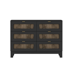 Bellemave® Farmhouse Bedroom Set, Queen Size Platform Bed with 2 Nightstands and 6 - Drawer Dresser with Metal Handles for Teens and Adults - Bellemave