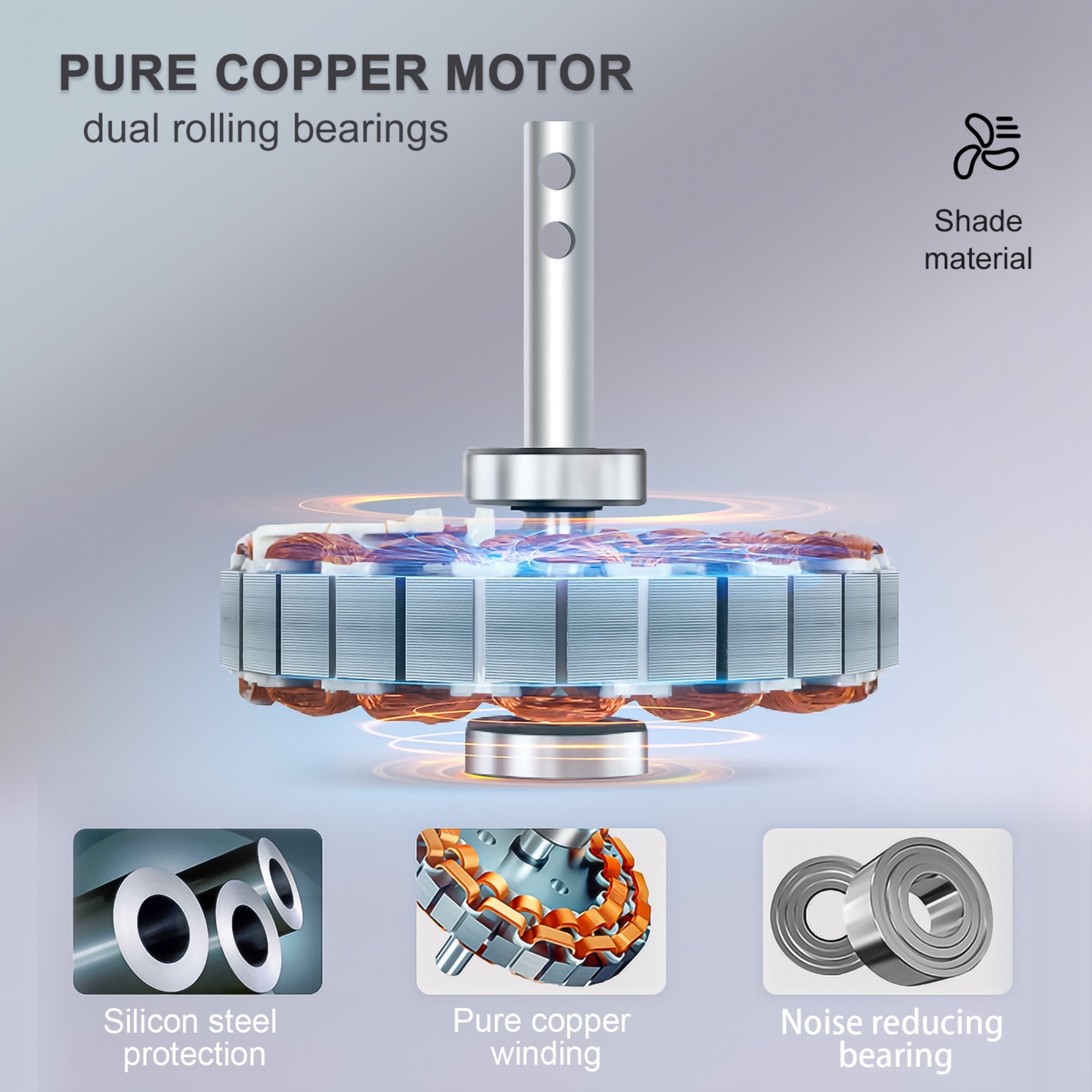 Bellemave® Farmhouse Ceiling Fan with Remote Control – Square Caged Industrial Design, 6 - Speed Noiseless DC Motor - Bellemave