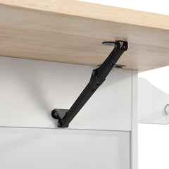 Bellemave® Farmhouse Kitchen Island Set with Drop Leaf and 2 Seatings, Drawers and Towel Rack - Bellemave