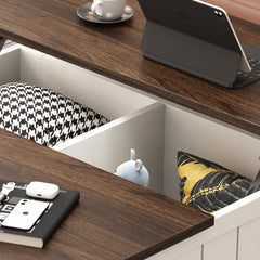 Bellemave® Farmhouse Lift Top Coffee Table with Storage, Charging Station&USB Ports - Bellemave