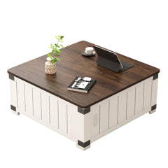 Bellemave® Farmhouse Lift Top Coffee Table with Storage, Charging Station&USB Ports - Bellemave