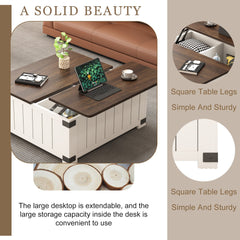 Bellemave® Farmhouse Lift Top Coffee Table with Storage, Charging Station&USB Ports - Bellemave