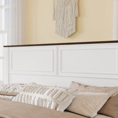 Bellemave® Farmhouse Queen Bed with 3D Geometric Headboard & Storage Bench, Rustic Wood Queen Platform Bed with Storage Chest & 2 Large Drawers - Bellemave