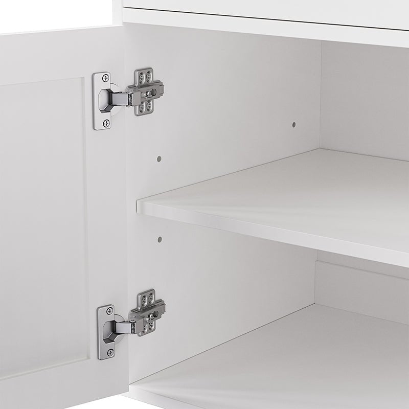 Bellemave® Farmhouse Storage Cabinet with 4 Solid Wood Gourd - Shaped Legs, Adjustable Shelves and Drawer - Bellemave