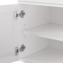 Bellemave® Farmhouse Storage Cabinet with 4 Solid Wood Gourd - Shaped Legs, Adjustable Shelves and Drawer - Bellemave