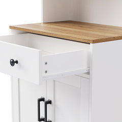 Bellemave® Farmhouse Storage Cabinet with 4 Solid Wood Gourd - Shaped Legs, Adjustable Shelves and Drawer - Bellemave