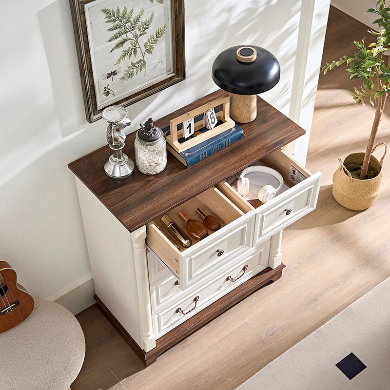 Bellemave® Farmhouse Style 5 Drawer Dresser Chest with Base - Bellemave