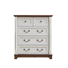 Bellemave® Farmhouse Style 5 Drawer Dresser Chest with Base - Bellemave