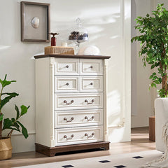 Bellemave® Farmhouse Style 7 Drawer Dresser Chest with Base - Bellemave