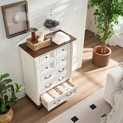 Bellemave® Farmhouse Style 7 Drawer Dresser Chest with Base - Bellemave