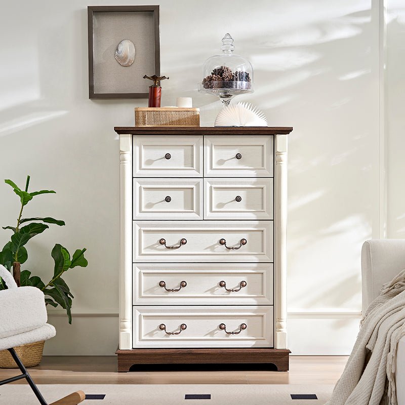 Bellemave® Farmhouse Style 7 Drawer Dresser Chest with Base - Bellemave