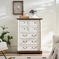 Bellemave® Farmhouse Style 7 Drawer Dresser Chest with Base - Bellemave