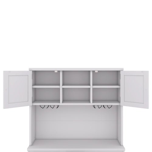 Bellemave® Farmhouse Wine Cabinet with Drawers shelves and cabinets, Buffet Cabinet Wine & Glass Racks - Bellemave