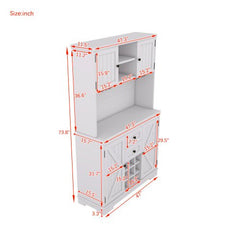 Bellemave® Farmhouse Wine Cabinet with Drawers shelves and cabinets, Buffet Cabinet Wine & Glass Racks - Bellemave