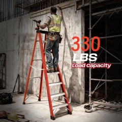 Bellemave® Fiberglass ladder with a tool tray - Bellemave