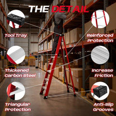Bellemave® Fiberglass ladder with a tool tray - Bellemave