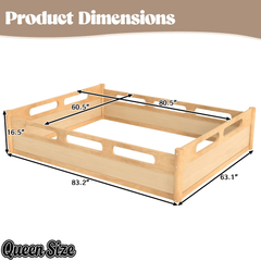 Bellemave® Floor Bed with Full - Length Guardrails, Wood Low Profile Montessori Bed for Bedroom & Nursery, No Box Spring Needed - Bellemave