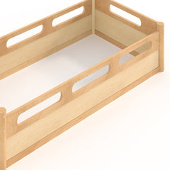 Bellemave® Floor Bed with Full - Length Guardrails, Wood Low Profile Montessori Bed for Bedroom & Nursery, No Box Spring Needed - Bellemave