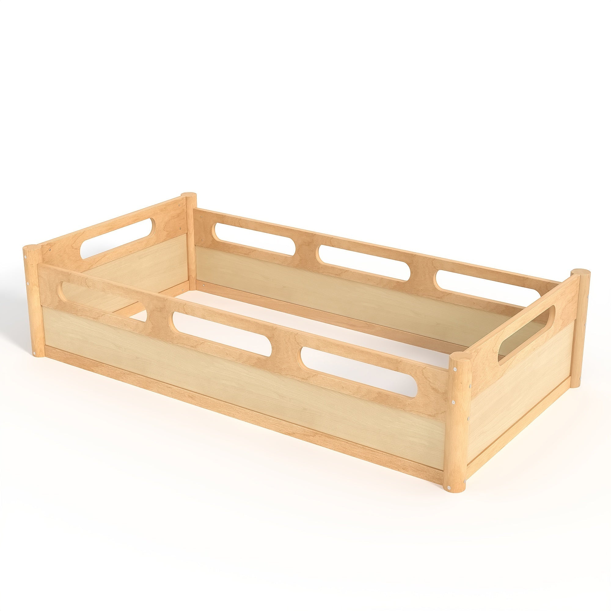 Bellemave® Floor Bed with Full - Length Guardrails, Wood Low Profile Montessori Bed for Bedroom & Nursery, No Box Spring Needed - Bellemave