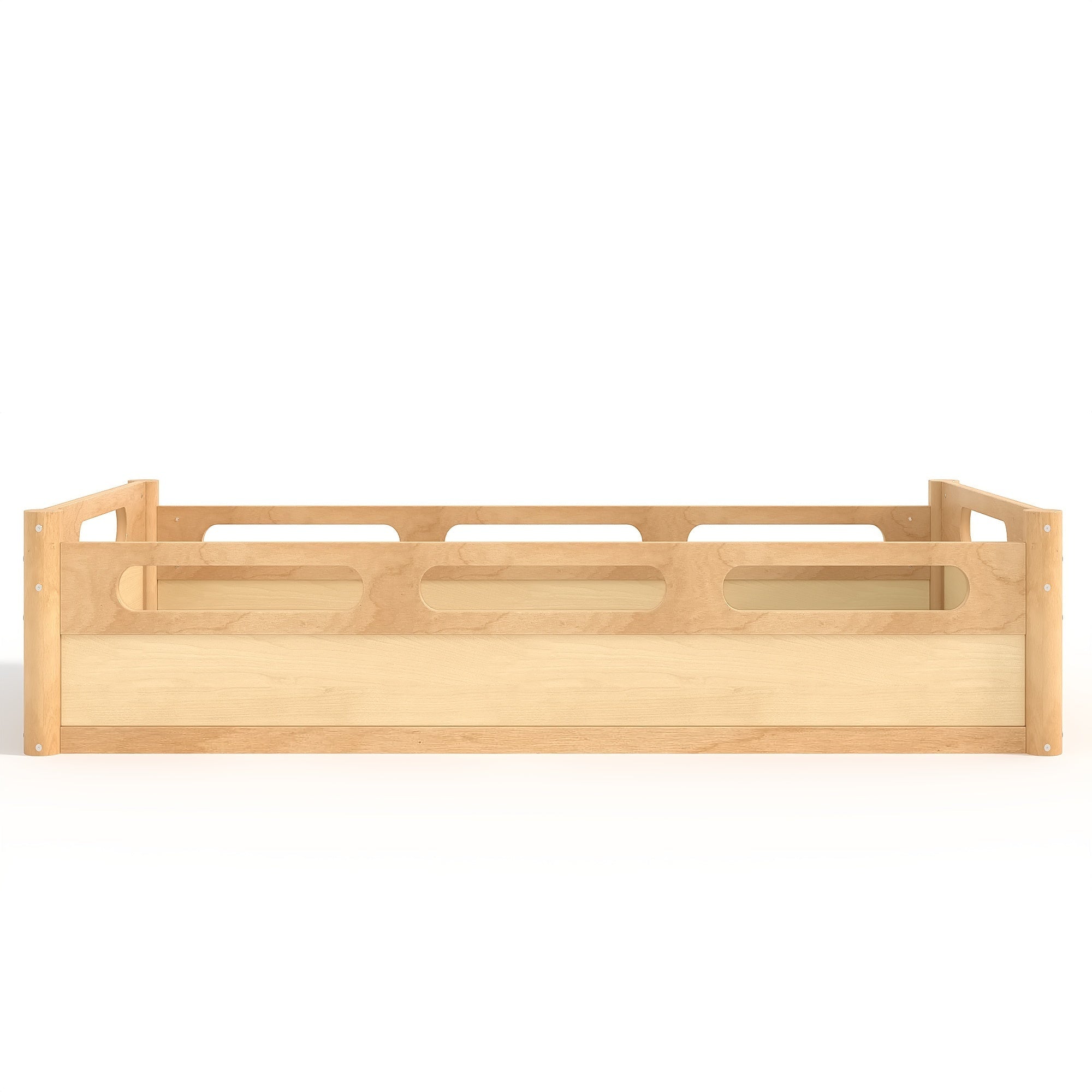 Bellemave® Floor Bed with Full - Length Guardrails, Wood Low Profile Montessori Bed for Bedroom & Nursery, No Box Spring Needed - Bellemave